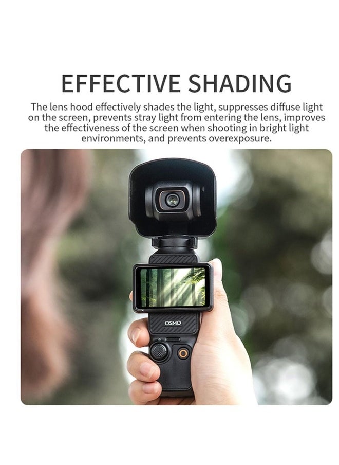 Generic Camera Sunshade for DJI Osmo Pocket 3, Gimbal Lens Hood with Protective Cover Set for DJI Osmo Pocket 3, Gimbal Camera Accessories for DJI Osmo Pocket 3, Black  - Image 4