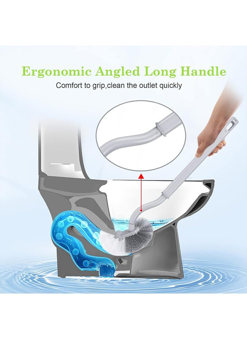 yIFeNG Bathroom Toilet Bowl Brush and Holder, Curved Design Toilet Brush for Deep Cleaning Under Rim, Best Toilet Brush Set, Easy Handy CompactToilet BowlCleaner Brush for Bathroom, 3 Pack  - Image 3