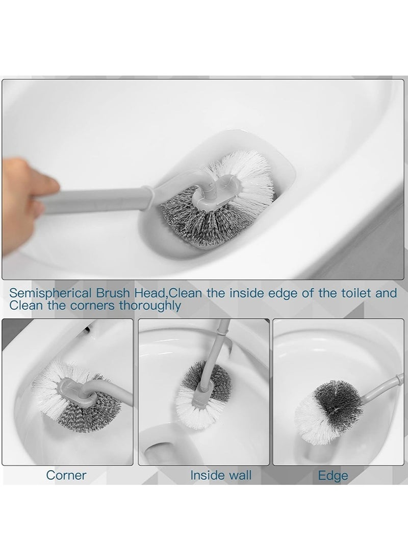 yIFeNG Bathroom Toilet Bowl Brush and Holder, Curved Design Toilet Brush for Deep Cleaning Under Rim, Best Toilet Brush Set, Easy Handy CompactToilet BowlCleaner Brush for Bathroom, 3 Pack  - Image 5