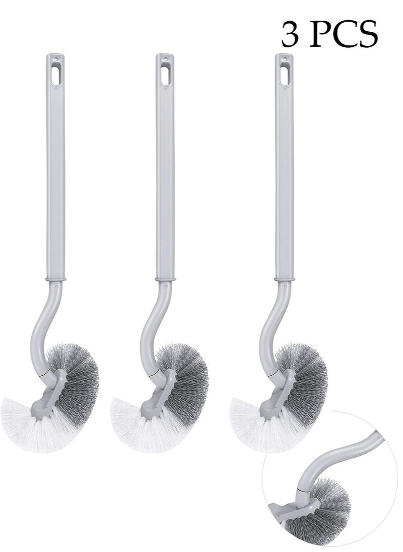 yIFeNG Bathroom Toilet Bowl Brush and Holder, Curved Design Toilet Brush for Deep Cleaning Under Rim, Best Toilet Brush Set, Easy Handy CompactToilet BowlCleaner Brush for Bathroom, 3 Pack  - Image 1