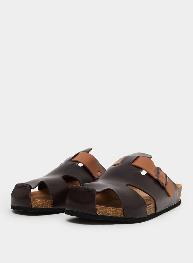 Styli Dual-Tone Buckled Comfort Sandals - Image 3