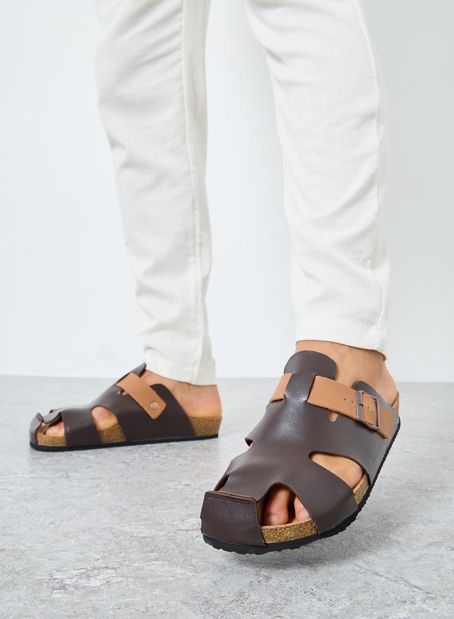 Styli Dual-Tone Buckled Comfort Sandals - Image 2