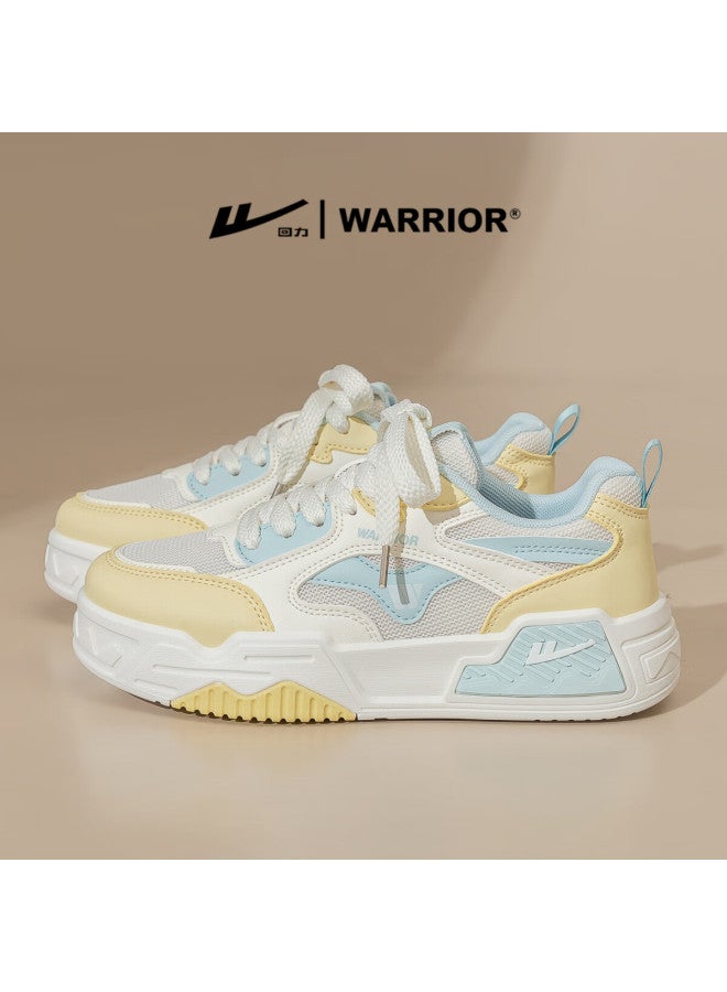 Pull Back Warrior Women's Low-top Canvas Shoes Summer Mesh Casual Shoes Women's All-match Sneakers Wxy3590 Beige Blue Size 37 - Image 1