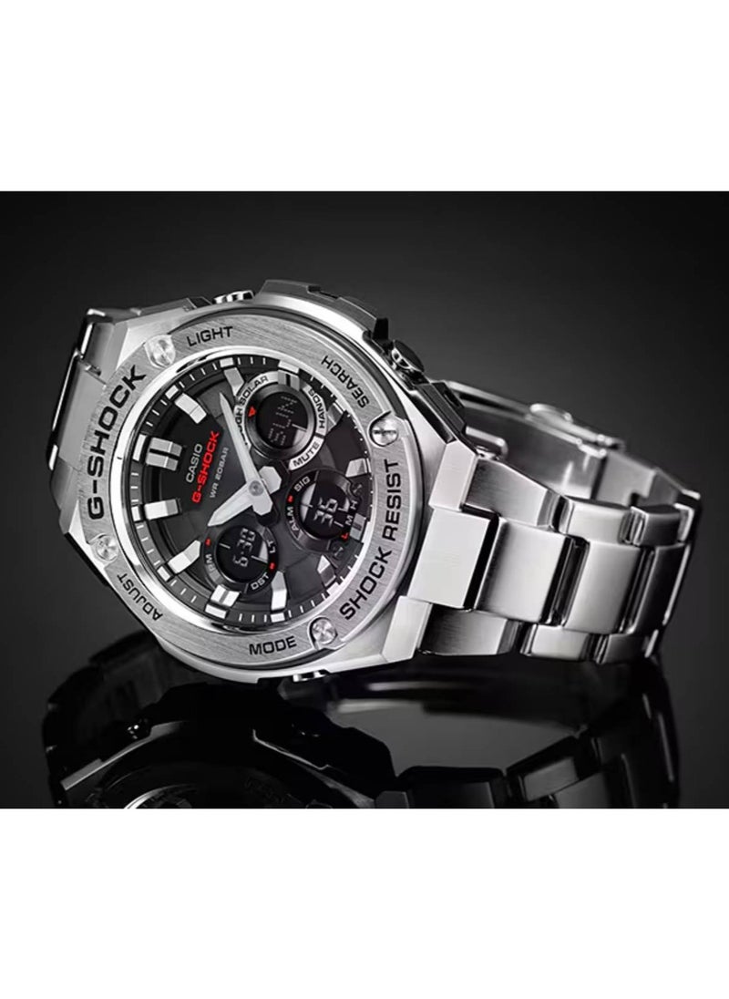 CASIO - G-Shock G-Steel Analog+Digital Stainless Steel Watch GST-S110D-1A - Image 1