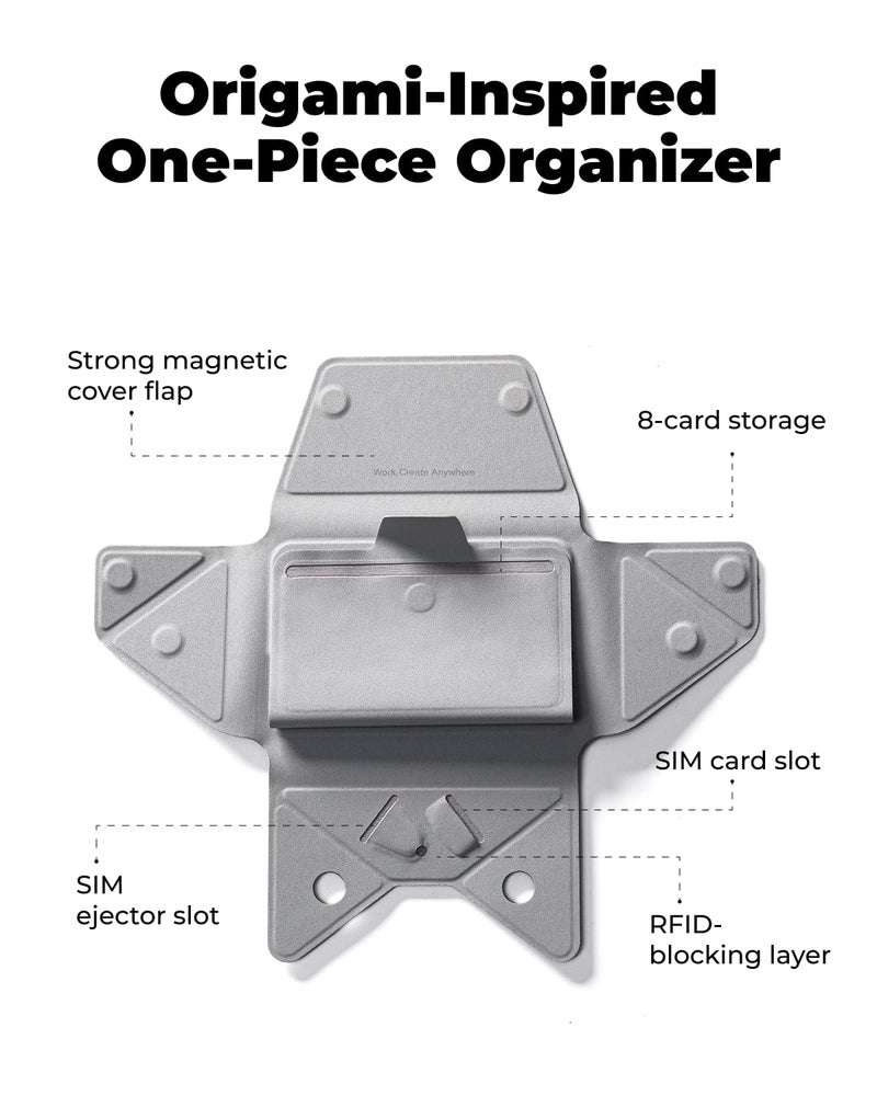 MOFT محفظة موفت ماغسيف، حاملة 8 بطاقات، قاعدة هاتف مغناطيسية بتصميم سحب للوصول، حجب RFID، ضبط الزاوية ومحفظة موفاس المينيمالية للرجال لأساسيات السفر، أزرق داكن - Image 3