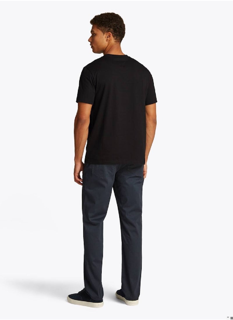 TOMMY HILFIGER Men's Logo Crewneck T-shirt - Cotton, Black  - Image 4