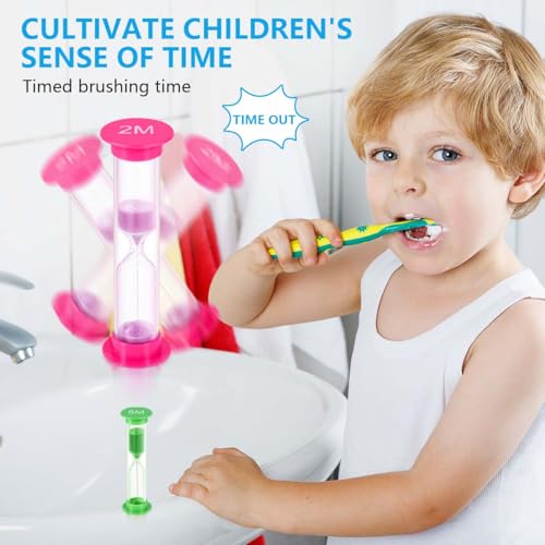 KISEER Sand Timer, KISEER 6 Pcs Colorful Hourglass Sandglass Sand Clock Timers Set 30sec / 1min / 2mins / 3mins / 5mins / 10mins for Brushing Children's Teeth, Cooking, Game, School, Office - Image 5