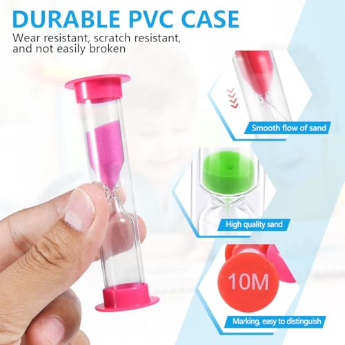 KISEER Sand Timer, KISEER 6 Pcs Colorful Hourglass Sandglass Sand Clock Timers Set 30sec / 1min / 2mins / 3mins / 5mins / 10mins for Brushing Children's Teeth, Cooking, Game, School, Office - Image 3