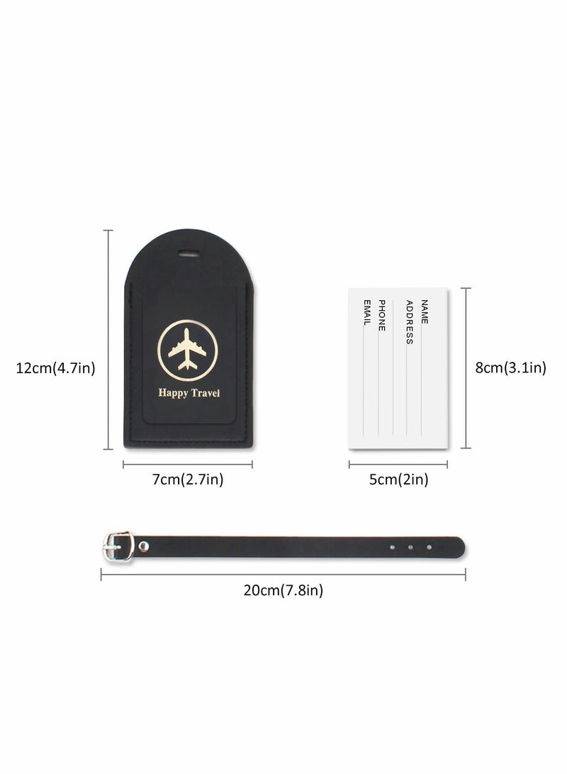 Luggage Tags and Passport Covers, 4 Pcs Passport Holder Passport Case Travel Suitcase Tag Organizer for Storing Business Cards Credit Cards Boarding Passes - Image 2