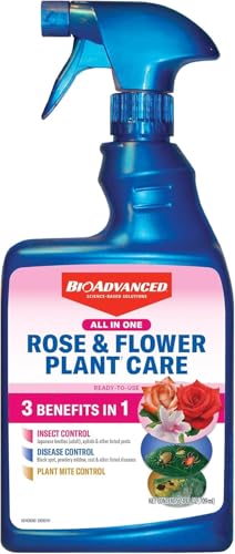 BioAdvanced All-In-One Rose and Flower Plant Care Spray - Insect Control, Disease Control & Plant Mite Killer - Ready-to-Use - Prevents Pests and Diseases - Up to 14 Days Protection - 24 fl oz Bottle - Image 1