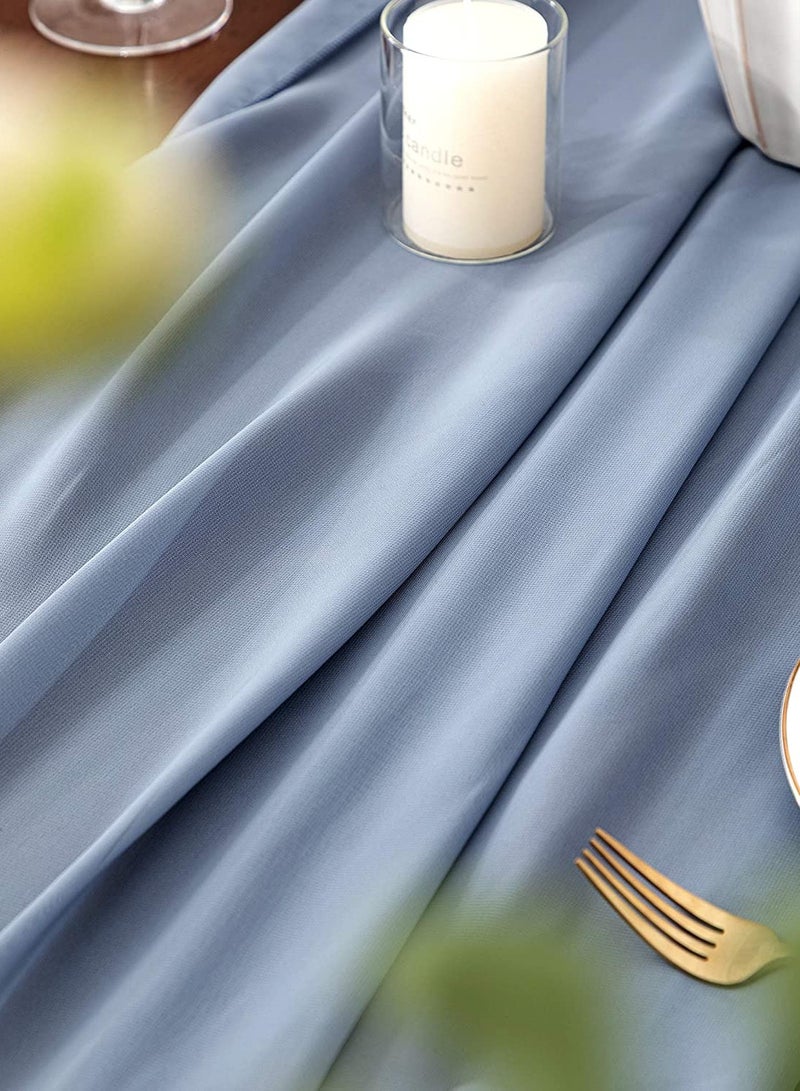 SYOSI Chiffon Table Runner 27x120 Inches Romantic Sheer Fabric for Wedding Decorations Baby Shower Bridal Shower and Birthday Party Cake Table Tulle Decorations Wedding Drapery Ivory - Image 4