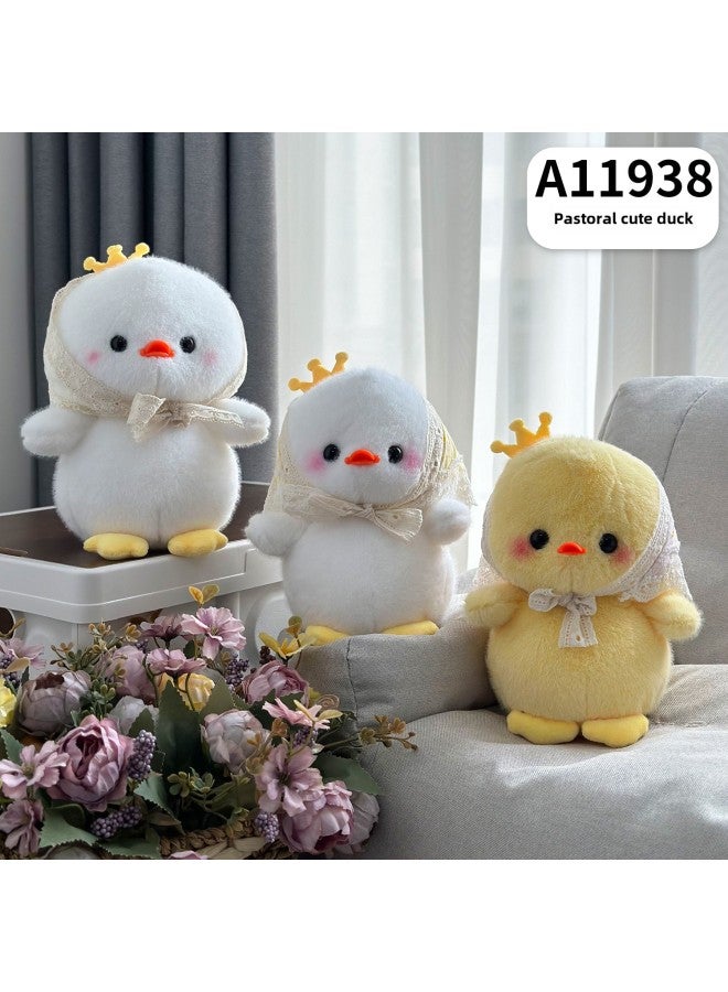 Loquat Plush Dolls Toys Dolls - Soft Stuffed Toy Bow Tie Blue Yellow Striped Shirt Brown Pants-Color:Pastoral Little Cute Duck 21cm-Height:8 Inch (color Random Hair) - Image 1