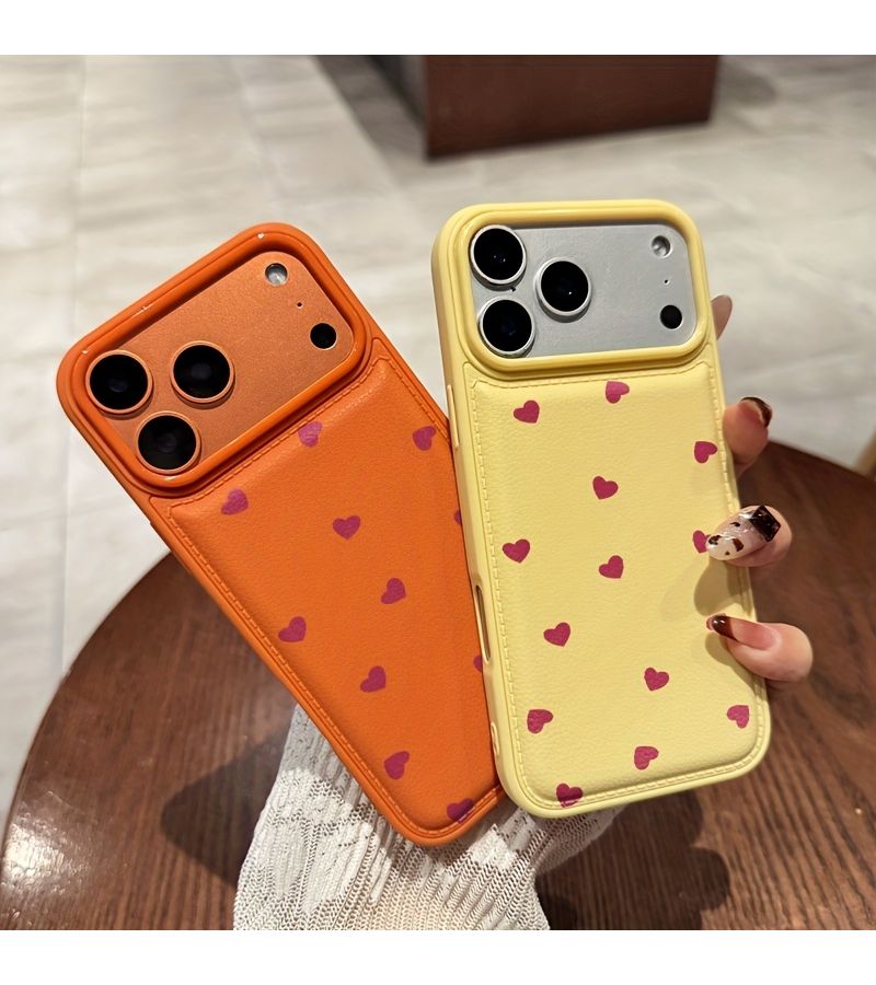 Orange Orange Heart Minimalist Pattern Autumn Winter Texture Air Cushion Full Coverage Drop Proof Scratch Resistant Shockproof Phone Case For Apple iPhone 12 Pro - Image 2