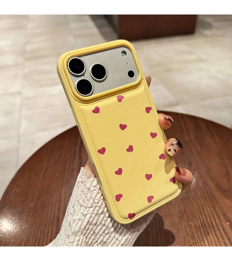 Orange Orange Heart Minimalist Pattern Autumn Winter Texture Air Cushion Full Coverage Drop Proof Scratch Resistant Shockproof Phone Case For Apple iPhone 12 Pro - Image 3