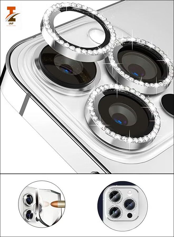 إيف iphone 14 Pro / Pro Max Diamond مطلي بالكهرباء للخدش واقي عدسة مقاوم للخدش عالي الدقة وغشاء ماسي للكاميرا AR غطاء زجاجي مقوى للكاميرا واقي شاشة واقٍ كامل لحزام العدسة وحزام الحفر - Image 1