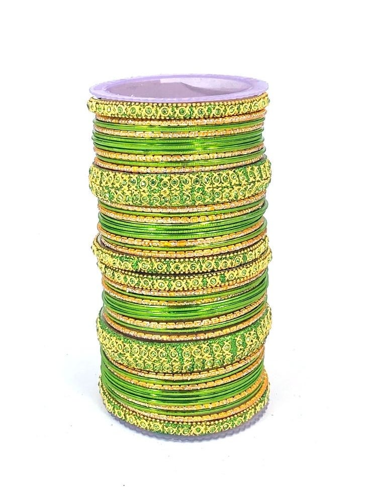 GOHONA - GOHONA Colorful Bangle Collection Beautifully Designed Indian Bollywood Style Alloy Metal Bangles for Kids Teenagers and Women - Image 1