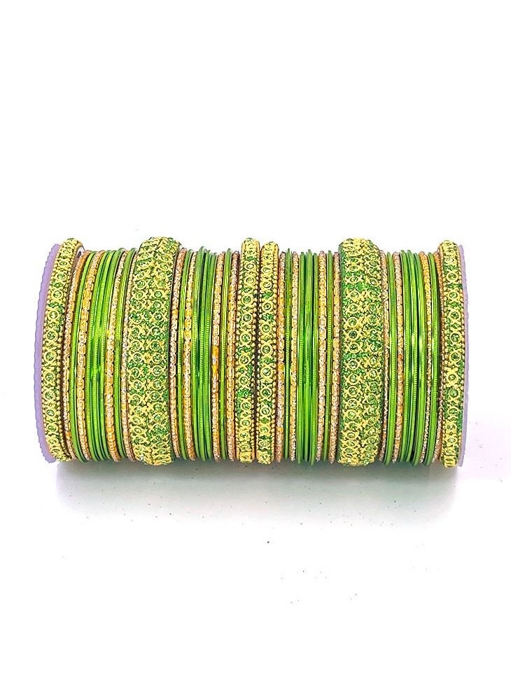 GOHONA - GOHONA Colorful Bangle Collection Beautifully Designed Indian Bollywood Style Alloy Metal Bangles for Kids Teenagers and Women - Image 1