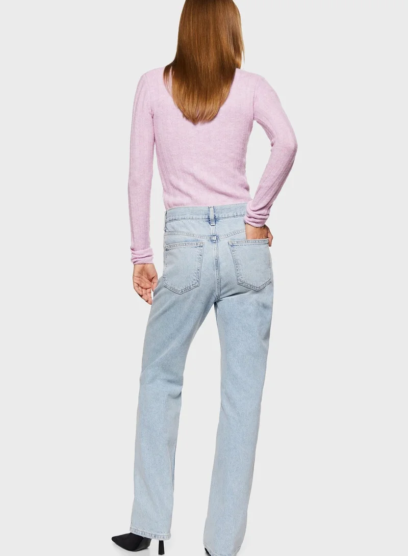 MANGO Crew Neck Knitted Sweater