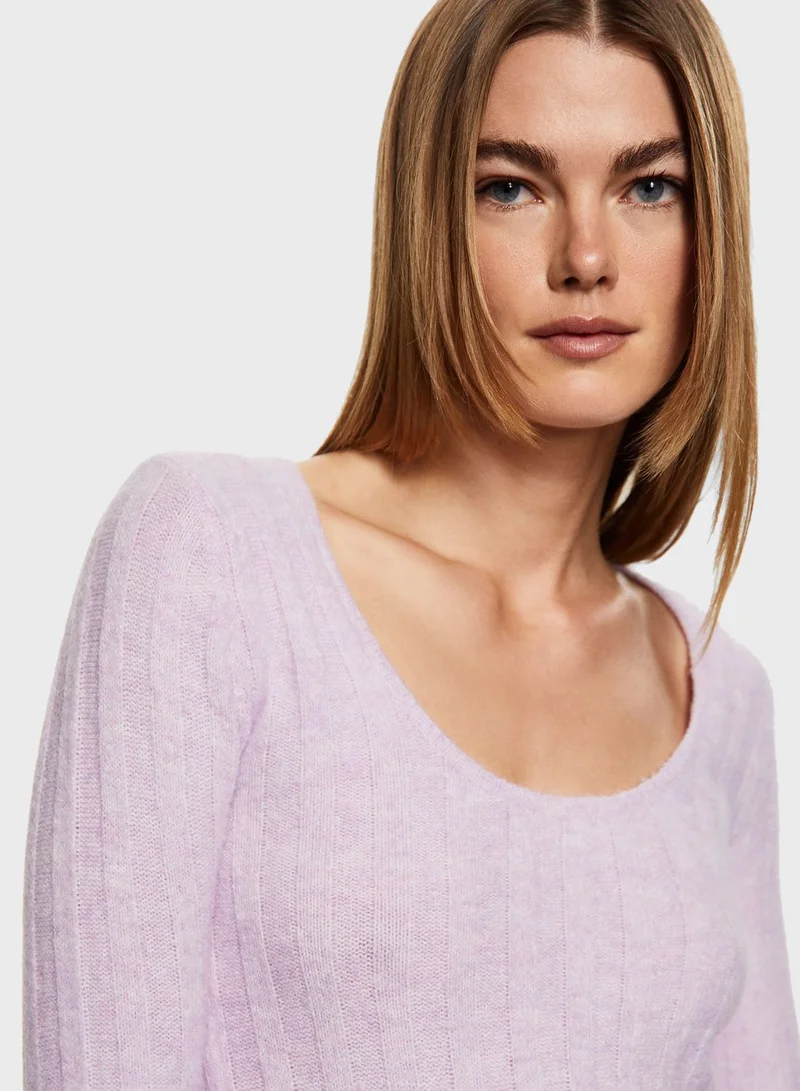 MANGO Crew Neck Knitted Sweater