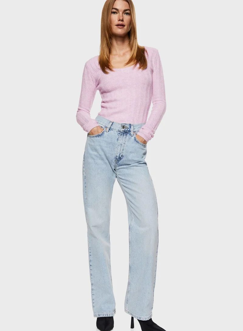MANGO Crew Neck Knitted Sweater
