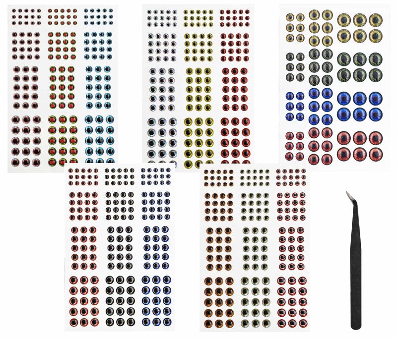 Drchoer Fish Eyes for Lures Making - Small and Large Fishing Lure Eye 3mm 4mm 5mm 6mm 7mm 10mm Assortment for Fly Tying DIY Materials Tool - Image 1