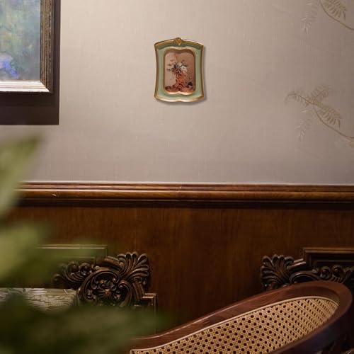 Kangce Vintage Picture Frame 2.5x3.5 Antique Ornate Photo Frame Tabletop and Wall Hanging, Decorative Retro Design Home Decor, Old-Fashioned Photo Gallery Art, Sage Green - Image 3