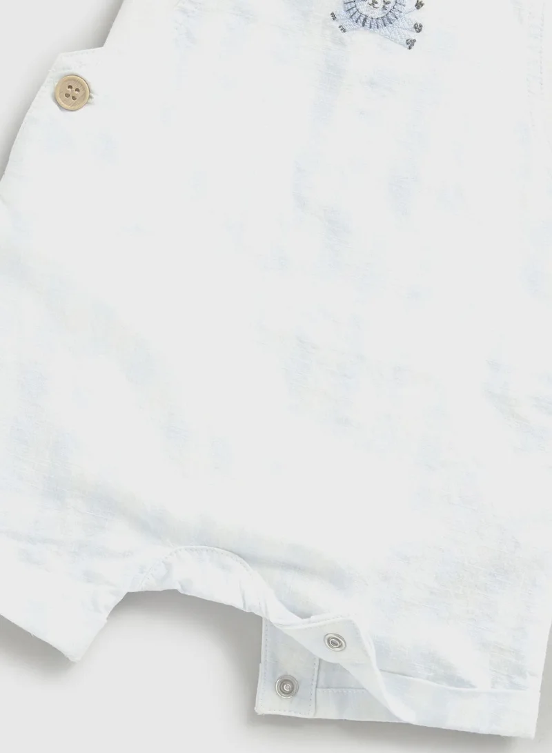 mothercare Kids Graphic Bodysuit, Dungaree & Socks Set