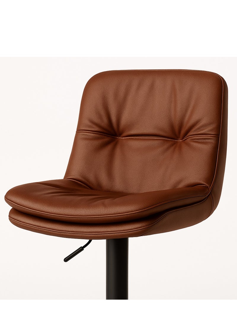 Wooden Twist كرسي بار قابل للتعديل من لونارا 360° مع مسند ظهر (بني) - Image 4