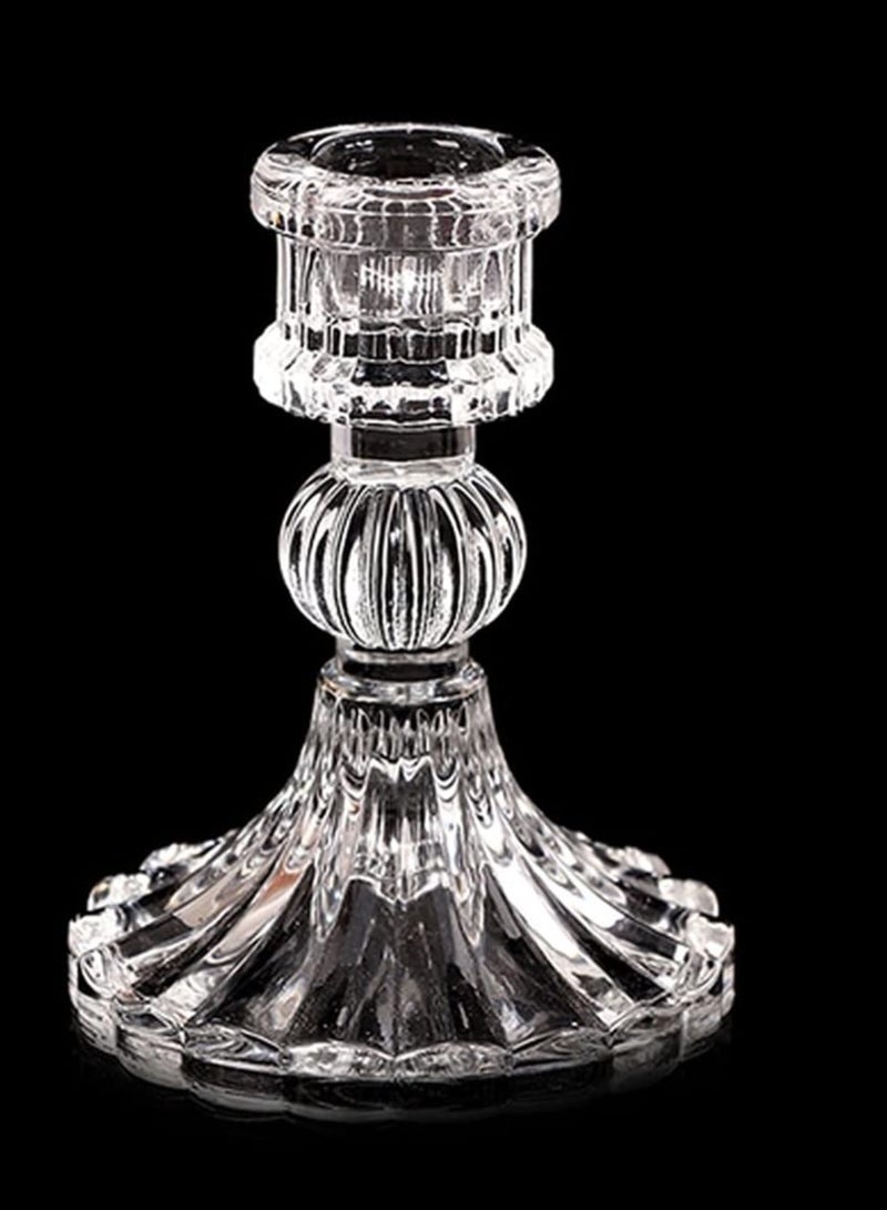 RR BRAND 6 Pices Glass Candlestick Holders 4 Inch Taper Candle Holders Clear Glass Candle Holders for Wedding Festival Party & Festival Decor  - Image 3