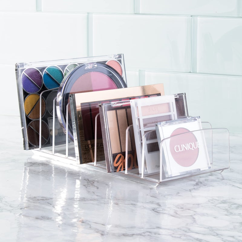 InterDesign iDesign BPA-Free Plastic Divided Makeup Palette Cosmetic Organizer, The Clarity Collection - 9.25" x 3.86" x 3.2", Clear - Image 3