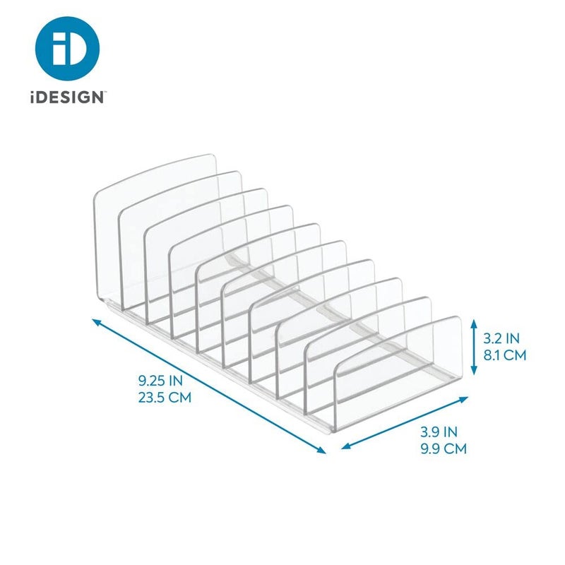 InterDesign iDesign BPA-Free Plastic Divided Makeup Palette Cosmetic Organizer, The Clarity Collection - 9.25" x 3.86" x 3.2", Clear - Image 5