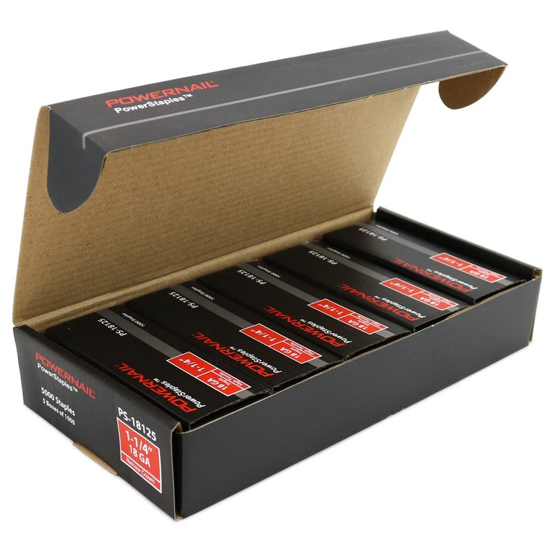 Powernail PS18125 18 Gauge 1/4 Inch Narrow Crown Staples, 1-1/4 Inch Length Heavy Duty Galvanized Chisel Point Staples for Electric or Pneumatic Narrow Crown Stapler Guns (Box of 5,000) - Image 5