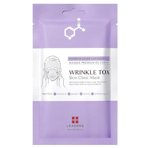 Leaders Insolution Wrinkle Tox Skin Clinic Mask | Adenosine-Infused Anti-Aging Facial Sheet for Fine Lines, Wrinkles, and Firmness | Premium Grade Cotton, Collagen Boosting (10 Sheets) - Image 3