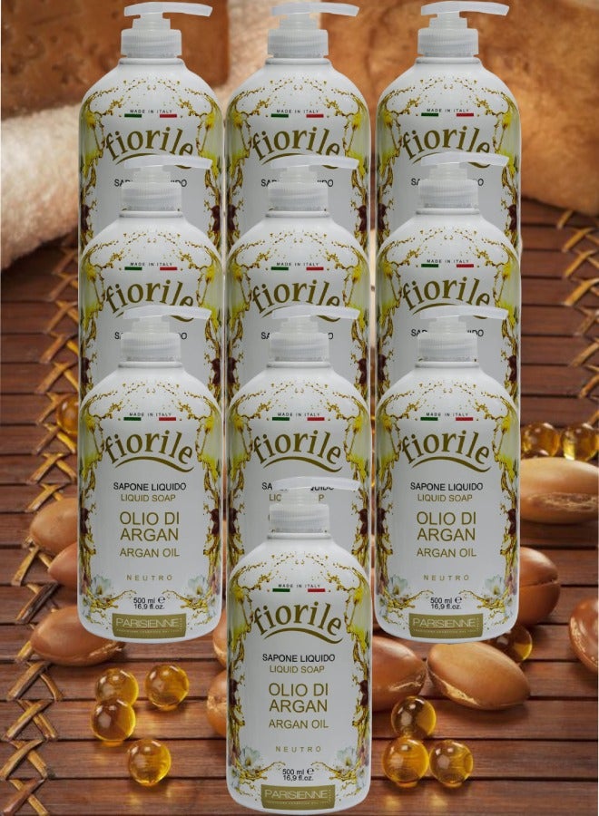 10 Pieces Fiorile Liquid Soap Argan Oil 500ml