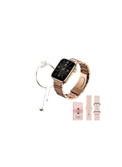 Haino Teko G9 Mini Rose Gold Edition Ladies Smart Watch with Three Set Strap and Stylish Bracelet Combo  - Image 2