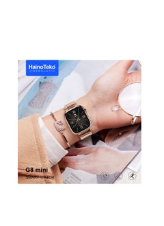 Haino Teko G9 Mini Rose Gold Edition Ladies Smart Watch with Three Set Strap and Stylish Bracelet Combo  - Image 4