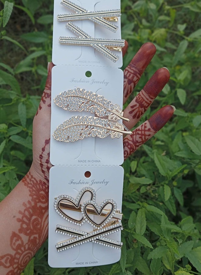 صن بيرد مشابك شعر متعددة التصاميم من صن بيرد للنساء، مشابك شعر كورية، مشابك شعر معدنية مرصعة باللؤلؤ، مشابك شعر أنيقة وجميلة للفتيات (6 قطع + 1 مجاناً، مشبك شعر قابل للقفل) - Image 4