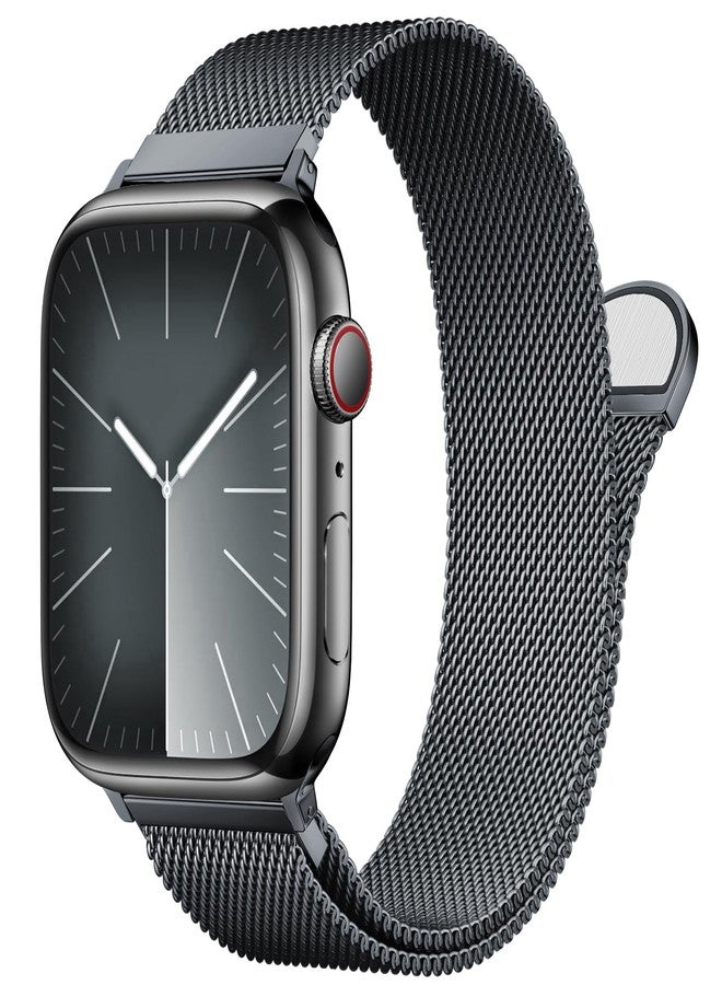 MARGE PLUS Stainless Steel Milanese Loop Compatible with Apple Watch Band 46mm 42mm 44mm 45mm 49mm 38mm 40mm 41mm men and women, Magnetic Clasp Replacement for iWatch Bands Ultra Series 10 9 8 7 6 5 4 - Image 1