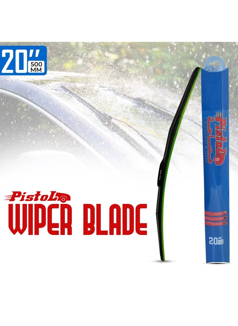 Pistol - 20" Heavy Duty Wiper Blade, Sleek Design, Universal Fit Corrosion Resistant Windshield Wiper - Image 1