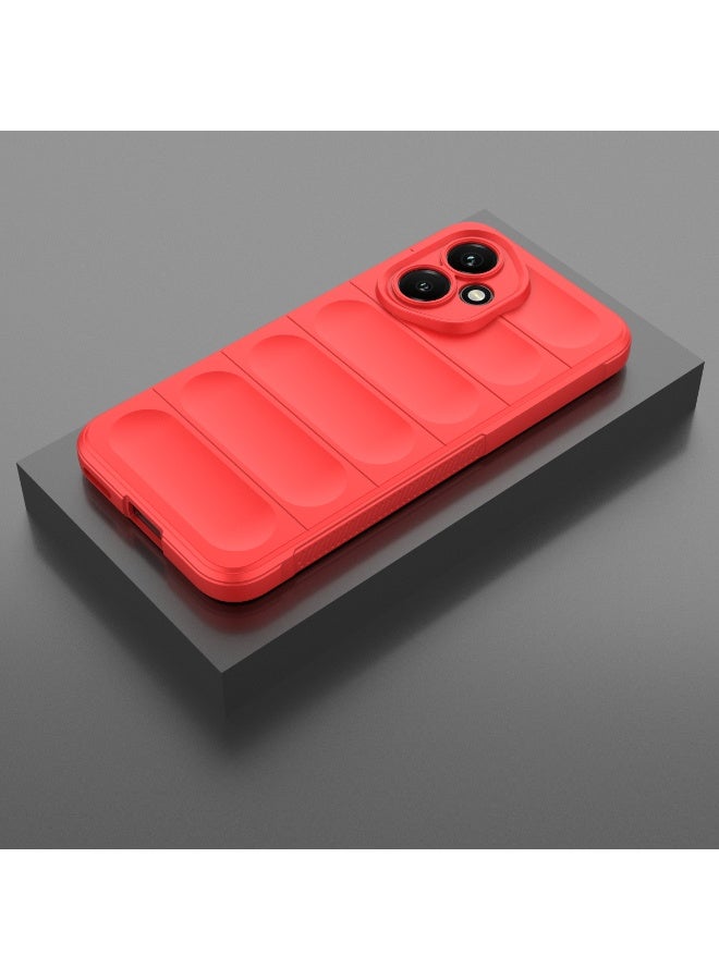 Phantom Shield Silicone Case with Anti-Scratch Soft Microfiber Lining, High Resilience Rubber Full Body Shockproof Cover Compatible with Honor 400 (Red) - Image 3