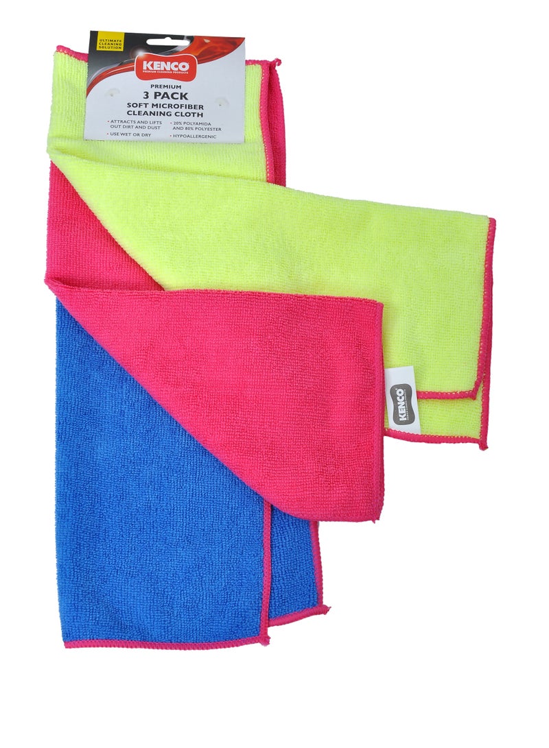 منشفة تنظيف ميكروفايبر ناعمة كينكو 3 عبوات للسيارة والمطبخ - خالية من الخدوش / متعددة العبوات / متينة