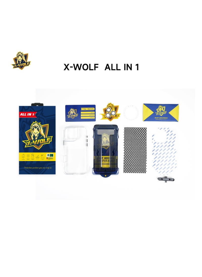 X-WOLF - XWOLF All-in-one Protection Package for IPhone 16 Pro Max Anti-Shock Suit 360 All-Protection-clear HD - Image 1