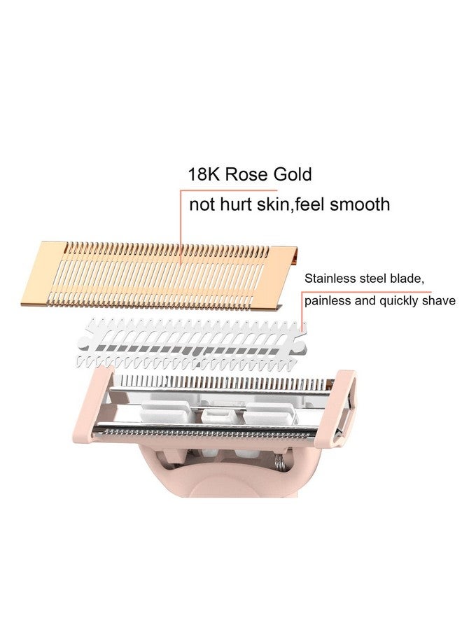 GOMINYUF 2 Pack Replacement Body Razor Head Compatible With Finish Touch Flawless Nu Razor Replacement Blades Incude A Clean Brush Rose Gold - Image 5