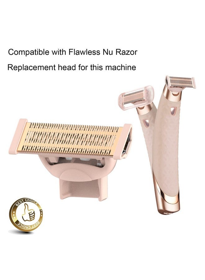 GOMINYUF 2 Pack Replacement Body Razor Head Compatible With Finish Touch Flawless Nu Razor Replacement Blades Incude A Clean Brush Rose Gold - Image 3