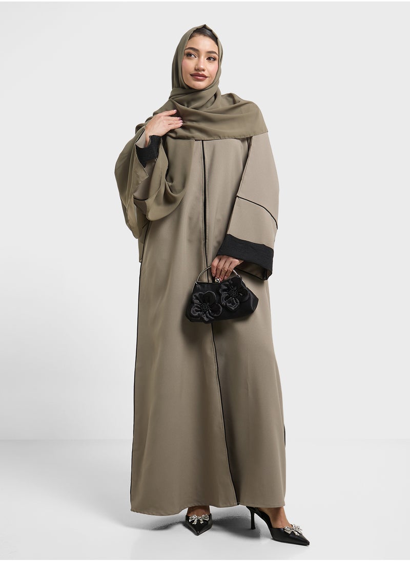 hayas closet V-Neck Flared Sleeve Abaya  - Image 5