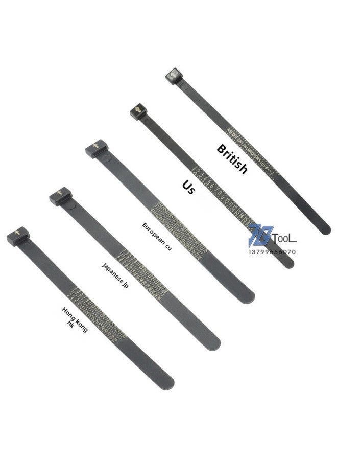 Usuk American Standard British Degree European Japanese Hong Kong Degree Ring Soft Ruler Ring Number Finger Circumference Size Measurement Plastic Belt Tool 