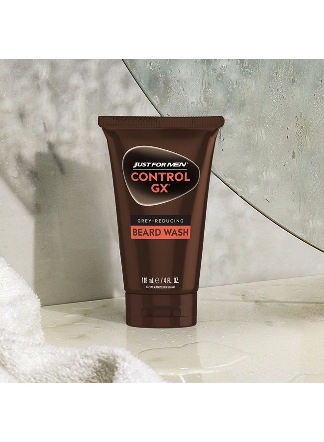 Just For Men شامبو غسول اللحية Just For Men Control GX Grey Reducing Beard Wash، يصبغ الشارب واللحية تدريجيًا، ويترك شعر الوجه أكثر نعومة وكثافة، 4 أونصة سائلة - عبوة من 3 قطع (قد تختلف العبوة) - Image 4