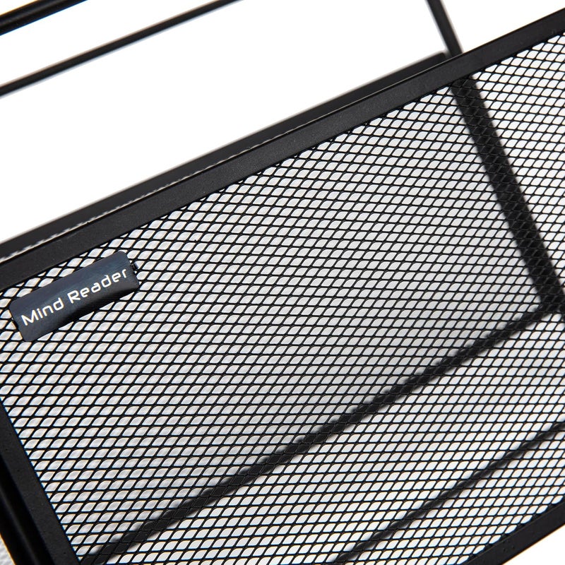 Mind Reader Hanging File Folder Organizer, Desktop Organizer, Storage, Office, Metal Mesh, 13" L x 9.75" W x 10.25" H, Black - Image 5