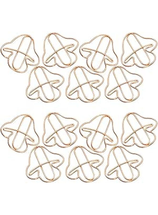 Rose Gold Mini Mushroom Paper Clips 30 Pieces Cute Desk Organizer For Office School Notes - Image 1