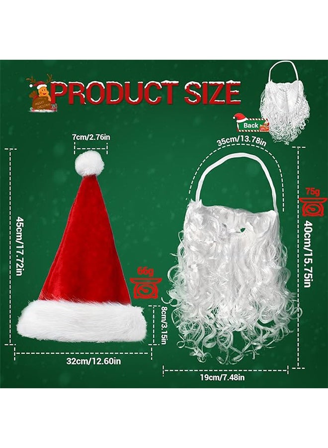 Santa Hats and Beard for Adults Christmas Costume Decorations Xmas Hats Santa Beard Mask Face Cover for Men Women - Image 2